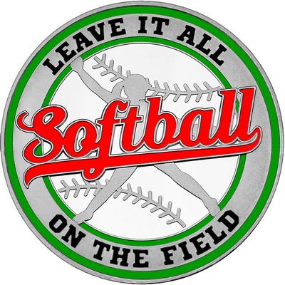 Red "Softball" with Green Outer Circular Borders
